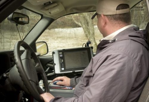 Reviewing data in a work truck